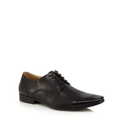 Jeff Banks Black perforated Derby shoes